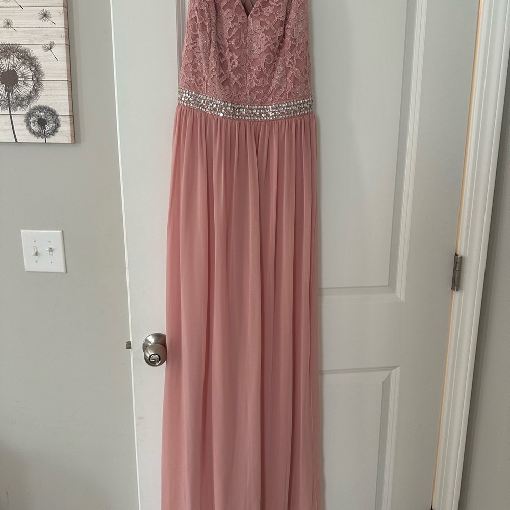 Elegant Pink Lace Gown